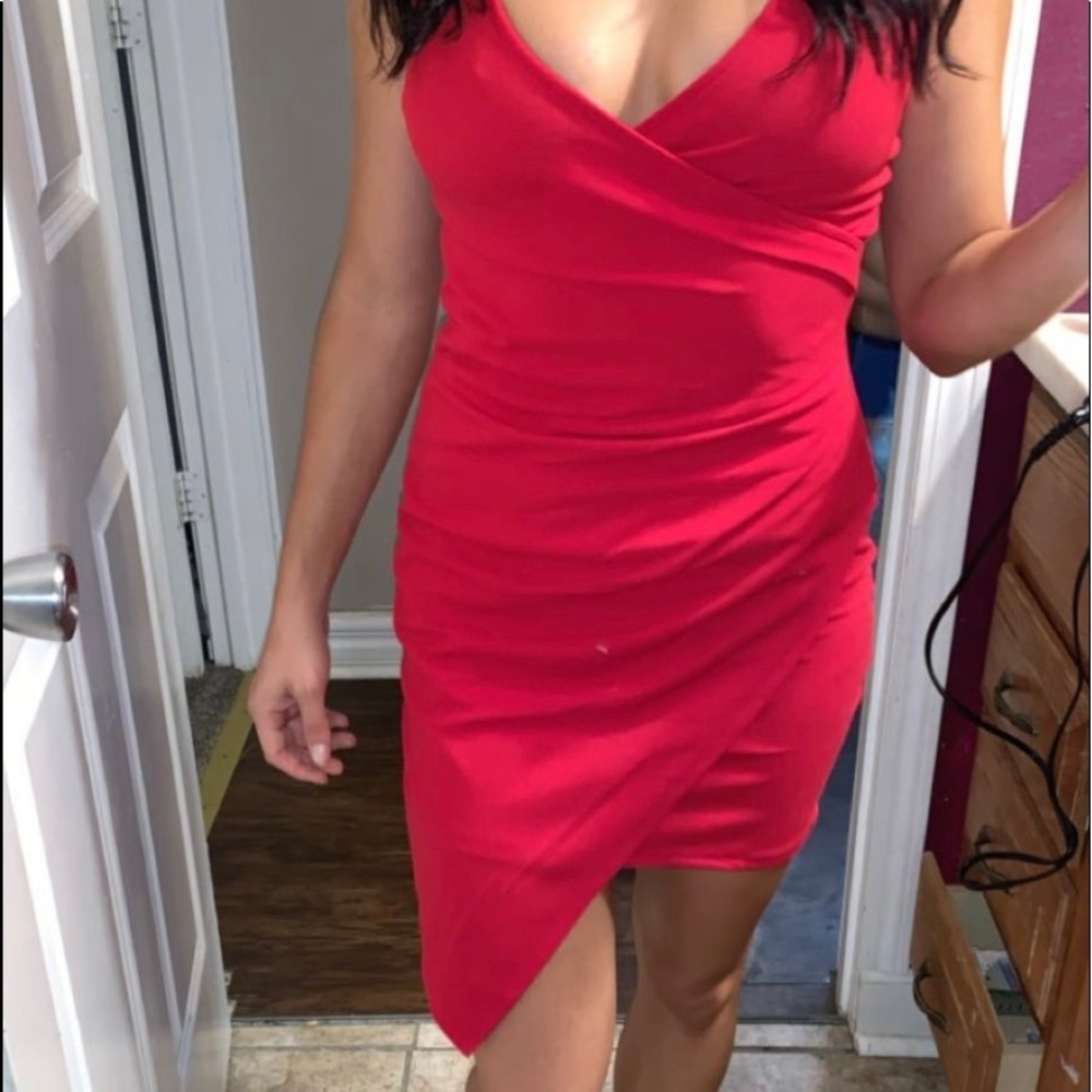 Red mini dress